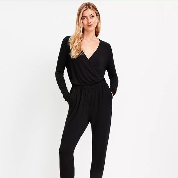 Lou & Grey Signature Soft blend Crossover Jumpsuit - Picture 1 of 4